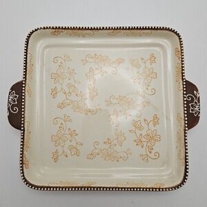 Temptations Floral‎ Lace Square Baker, Cottagecore Floral Bakeware,...
